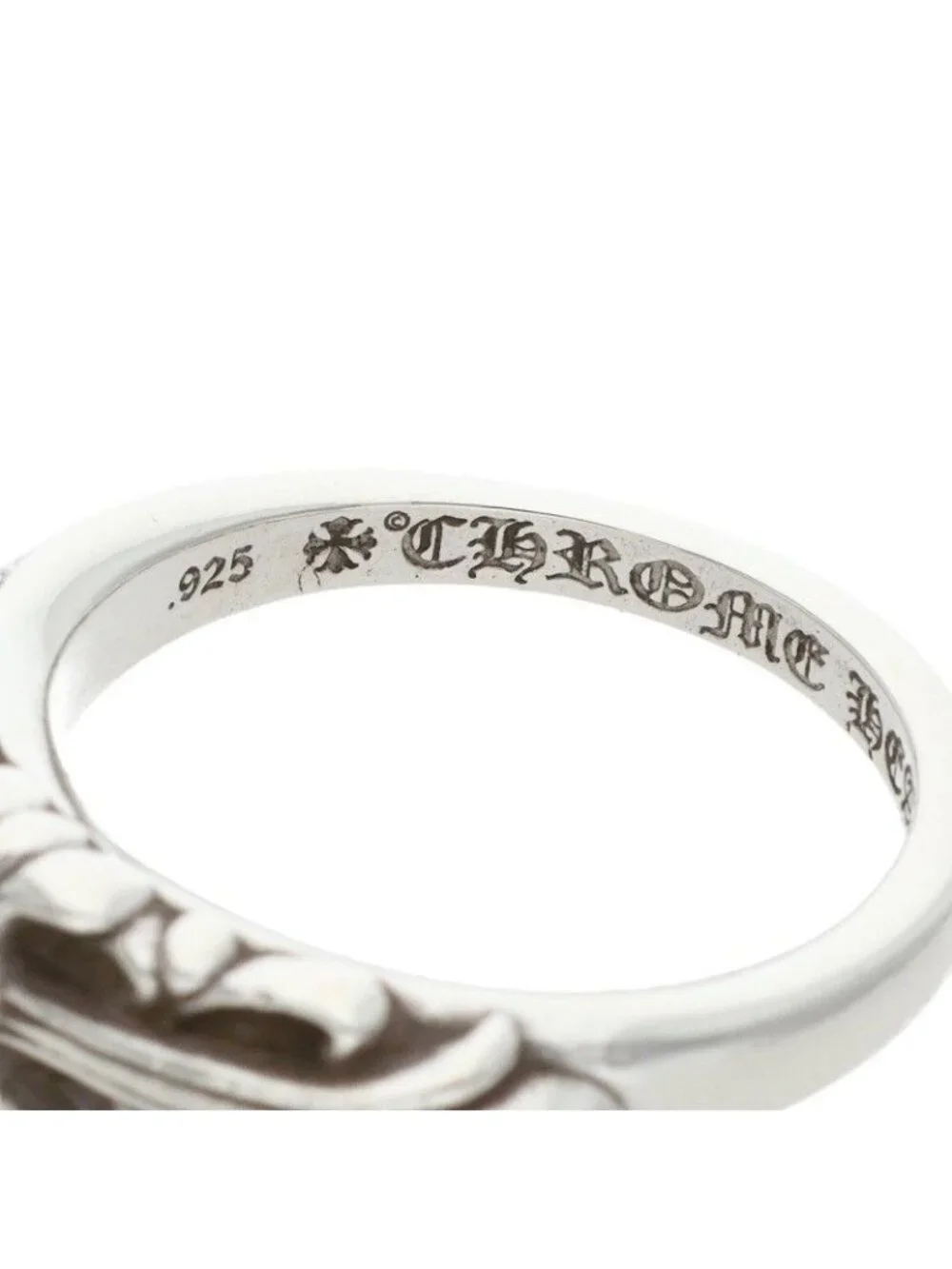 Chrome Hearts Baby Classic Floral Cross Silver Ring
